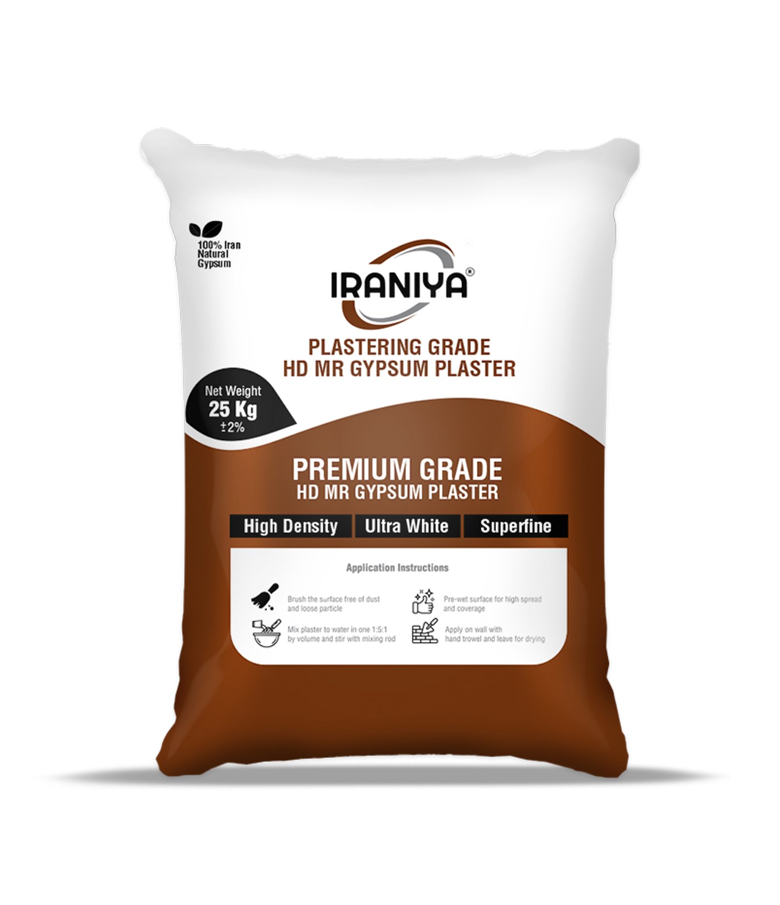 IRANIYA Premium Grade HD MR Gypsum Plaster 25kg