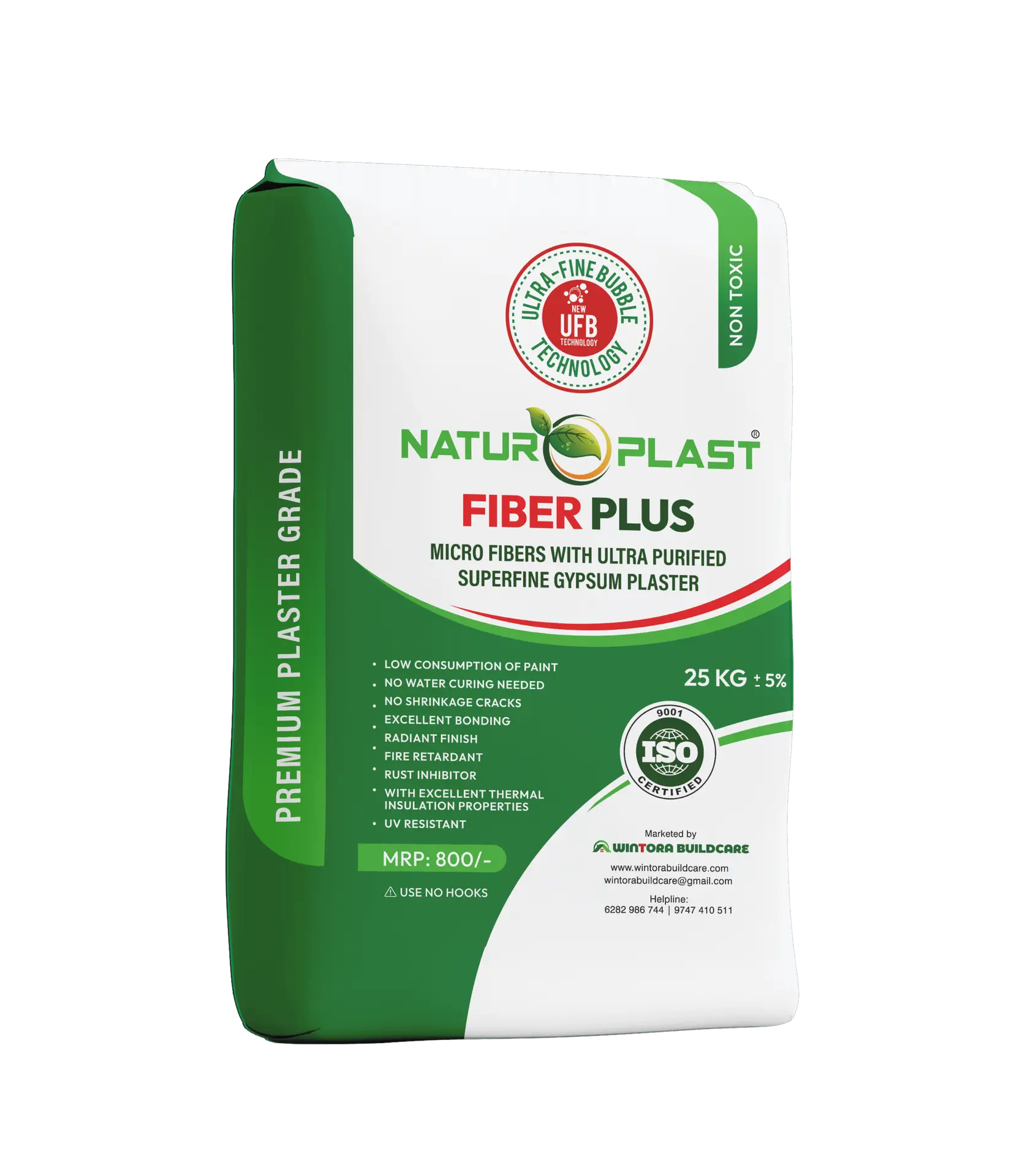 Naturoplast FIBER PLUS Gypsum Plaster 25 Kg Bag